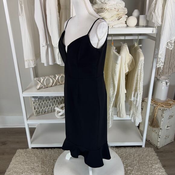 Bardot size 8 black special occasion midi dress, classic elegant 2622 - Picture 2 of 12